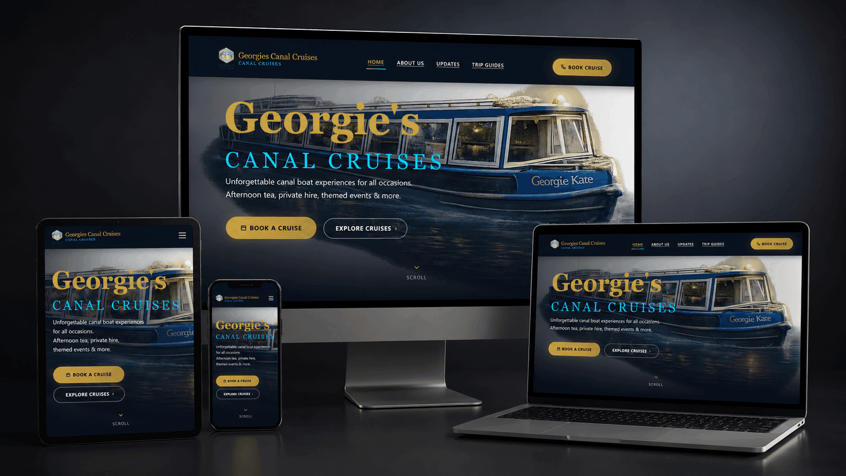 Georgie’s Canal Cruises: website și platforma CruiseFlow